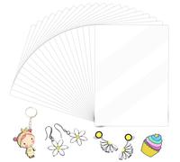 20 Feuille Plastique Fou A4 Plastic Fou, 20x29cm Papier Fou Thermorétractable, Plastique Fou Imprimable, Shrink Plastic Sheets, Plastique Fou Porte Clé, Plastique Dingue, Plastique Magique Mat