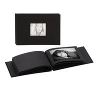 - 20 feuilles amovibles noires - 40 pages - 40 photos - Couverture Noire 22,5x14,5cm + fenêtre