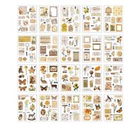 20 Feuilles Autocollant Scrapbooking Sticker,Stickers Aesthetic Décoratifs,Adhésif pour DIY Bullet Journal,Album Bricolage,Artisanat,Cahier