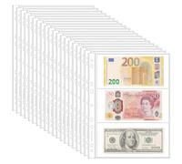 20 feuilles de pages de monnaie pour la collecte de papier-monnaie - 3 pochettes de pochettes de monnaie pour la collecte de pages d'album pour le coupon de billets de banque en papier-monnaie IN02020