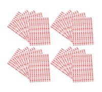 20 feuilles Étiquettes Géométriques Rouges en Papier, Autocollantes | Formes Rondes, Triangles, Rectangles, Ovales et Demi-Cercles, Retrait Propre, pour Cahiers et Bacs