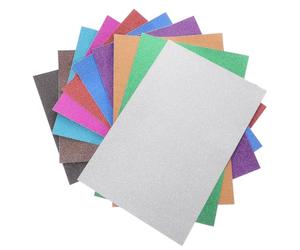 20 Feuilles Papier à Paillettes A4, Feuille EVA Dorée | Feuilles, Surface Lisse et Scintillante, Cartes D’invitation, Panneaux D’affichage Couleur Aléatoire