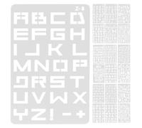 20 Feuilles Pochoir Alphabet Lettres en PET Blanc | Réutilisable, Compatible Spray et Rénovation, pour Enseignants et Créateurs, Motifs Nets et Réguliers