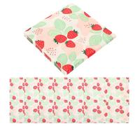 20 Feuilles Serviettes Imprimées à Fraise en Papier Pâte Bois | Motif Coloré Mots Anglais, Texture Souple et Agréable, pour Thé, Fêtes, Table et Mains