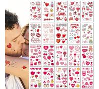 20 Feuilles Tatouages Éphémères En Forme De Cœur Pour La Saint-Valentin Permettant Aux Couples De Déclarer Leur Flamme