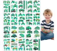 20 Feuilles Tatouages Monster Truck Lumineux dans le Noir Résistants à l'Eau et à la Transpiration Autocollants Tatouages Temporaires pour Enfants