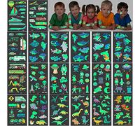 20 feuilles Tatouages Temporaire pour Enfants, 200 Luminescent Tatouages de Style mixte de thème Véhicule Requin Espacer Dinosaure, Brillent Dans Le Noir Faux Tatouage de Fête d'anniversaire Cadeau