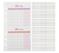20 Feuilles Vierges de Calendrier Mensuel A6 en Papier | Format Double Face, Pliage à Trois Volets, Repères Année et Mois, pour Suivi Scolaire et Budget