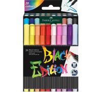 20 feutres de coloriage - Tous supports - Couleur vives - Faber-Castell - Black Edition