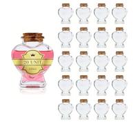 20 Fioles Magiques en Forme de Cœur 150ml avec Bouchon en Liège | Décoration, Cadeaux et Souvenirs de Mariage | Fiole de Potions