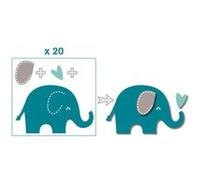 20 formes découpées éléphants bleu taupe Bleu G