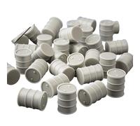 20 Fûts Industriels 220L - Échelle H0 1:87 - Finition PLA Métal - 7 Couleurs & Panachage - Fabriqué en Alsace - Pack Logistique (Bleu Chimique)