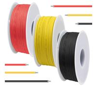 20 Gauge PVC Electrical Wire 300V 20AWG UL1007 Solid Core Tinned Copper Wires 3 Colors(Black,Red,Yellow) 7M Each Cable Wiring Kit for 3D Printer Car Model