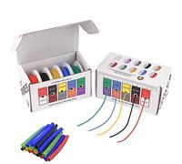 20 Gauge Wire Stranded Electrical Wire 20 AWG Electric Hook Up Wire Kit Flexible Silicone Tinned Copper Wires, OD:1.8mm, 5 Colors 19.6ft Each, with Free 20pcs φ3mm Heat Shrink Tubing