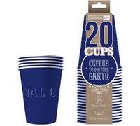 20 Gobelets Américains Carton Recyclable Bleus 25 Cl Bleu