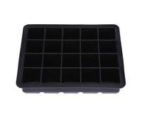 20 Grids Silicone Ice Cube Tray | 2.5cm Large Clear Cubes for Whiskey & Cocktails | Flexible Non - Stick Design for Easy Demolding | Food Safe Material Container (Black)