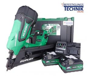 20° HiKoki cloueur duplex sur batterie 36V NR3675DDWRZ 45-75mm + 2x BSL36A pour clous duplex