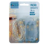 20 Intérieur LED Broche Câble Lumières de Noël, Blanc Chaud - PREMIER