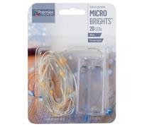 20 Intérieur LED Broche Câble Lumières de Noël, Blanc - PREMIER