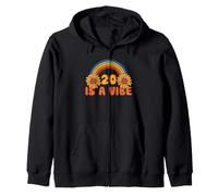 20 is A Vibe - 20e Anniversaire Groovy Retro 20 Years Old Bday Sweat à Capuche