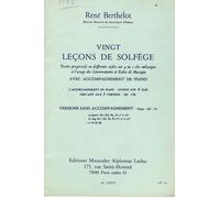 20 Lecons De Solfege C Cle De Sol / Recueil