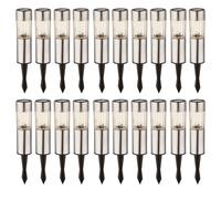 20 LED en acier inoxydable Lampes solaires Piquet de terre Éclairage extérieur Batterie