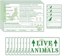 20 Live Animals Stickers with Arrow for Air Cargo Crate Shipping | Live Animals Handling Instruction Labels Set