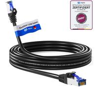 20 m CAT6a Ethernet Cable Outdoor Indoor RJ45 Connector - GHMT- S/FTP PIMF Certified 10Gbps AWG26 IP66 Dust/Water/Oil/UV Protected - Black
