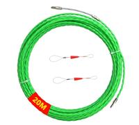20 m Tire Fil électriques, φ 4 mm Fish Tape Cable, avec 2 Tête Flexible de Guidage, Aiguille Passe Cable pour Câble de Communication Mur Conduit de Sol