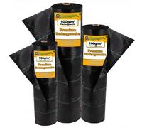 20 M² Tissu De Sol, Bâche Anti-Mauvaises Herbes, Bâche De Paillage 100 G, 2 M De Large, Noir