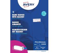 Avery Badges magnétiques Polar® 30 Metal – impression Archet – acier inoxydable mat – lot de 20