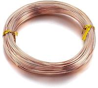 20 mètres / 65,8 pieds de fil d'aluminium doré rose en aluminium pour la fabrication de bijoux en aluminium de couleur florale Fil d'artisanat en métal pliable peint à la main poly Utile et attrayant
