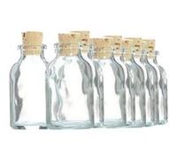 20 mini bouteilles en verre 6 cm avec bouchon liège - Graine Créative Transparent