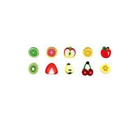 20 mini canes pâte polymère à trancher 5 x 0,5 cm - Fruits