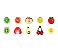 20 mini canes pâte polymère à trancher 5 x 0,5 cm - Fruits Multicolore G