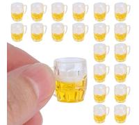 20 Mini modèles de Verres à bière, simulant Mignon Maison de poupée en résine Verre à bière Mini Bouteille de bière pour Mini Bricolage Artisanat Accessoires