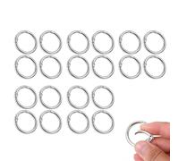 20 Mini Mousquetons Ronds en Métal (20mm) - Anneaux de Porte-clés en Alliage de Zinc - Pour Clés, Sac à Dos & Projets DIY - Coloris Argent