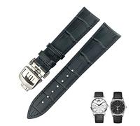20 mm 21 mm 22 mm Brun Blue Bleu en cuir authentique Watch Band Ajustement pour Jaeger LeCoultre Master Cowhide Watch Accessoires (Couleur: 10 mm fermoir en or, taille: 20 mm)