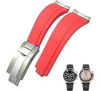20 mm 21 mm en Caoutchouc Courte Boucle de Boucle de Boucle Ajustement pour Daytona Submariner Role Oysterflex Yacht maître Petit Silicone au Poignet