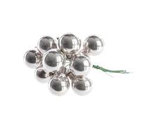20 mm Argent boules de Noël en verre sur fil brillant - Petit arbre de Noël Décorations
