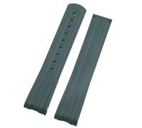 20 mm Nouveau FKM Fluoureux Caoutchouc Arc Extrémité pour Bracelet Omega pour Seamaster 300 Plongée Boucle Inoxydable Pliage Replacement Watch Band, Silver Round Buckle