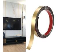 20 mm x 5 m Bande de Garniture Or, Moulure Décorative Flexible Autocollante, Inox Bande Décorative Dorée, Moulure Murale Bandes Décoratives, Adhesif Mural Decoratif Moulures pour Plafonds, Sols, Murs