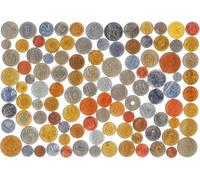 20 Monnaies DIFFÉRENTES PROVENANT DE Nombreux Pays dans Le Monde, Y Compris Le Sac À PIÈCES