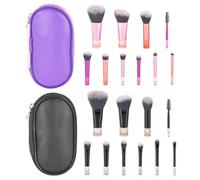 20 Morceaux De Brosses De Maquillage À Manches Courtes, Avec 2 Morceaux De Sacs De Rangement, Des Pinceaux De Maquillage Portables, Des Fournitures De Voyage Et Des Outils De Beauté.