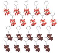 20 Morceaux De Chaîne De Clés d'animaux, Fox Bear Key Chain, Cartoon Key Chain, Children's Key Chain, Children's Believers.