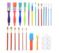 20 Morceaux De Pinceaux À Huile, 1 Morceau De Palette De Couleurs, Pinceau pour Enfants, Outil D'Outil Artistique DIY, Brosse À Outils De Graffitis, Outil d'art