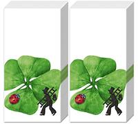 20 mouchoirs (2 x 10) porte-bonheur - coccinelle - trèfle - examen - Nouvel An.