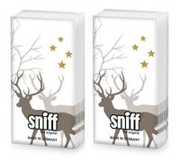 20 mouchoirs individuels animaux cerfs à l'ombre. 2 paquets de 10 mouchoirs individuels imprimés en cadeau.