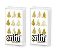 20 mouchoirs individuels Noël sapins dorés 2 paquets de 10 mouchoirs individuels imprimés comme cadeau.