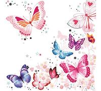 20 Napkins Bright Butterflies Animals Animal/Spring/Summer Motif 33 x 33 cm